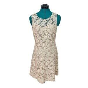 The LIMITED Casual Lace Floral Sleeveless Lined Nude Skater Summer Dress